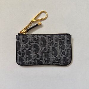 Dior DiorTravel Myrte Zipped Key Case [Gray Denim]